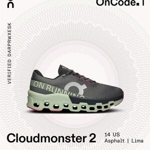 On Running Cloudmonster 2 in Gray and Green